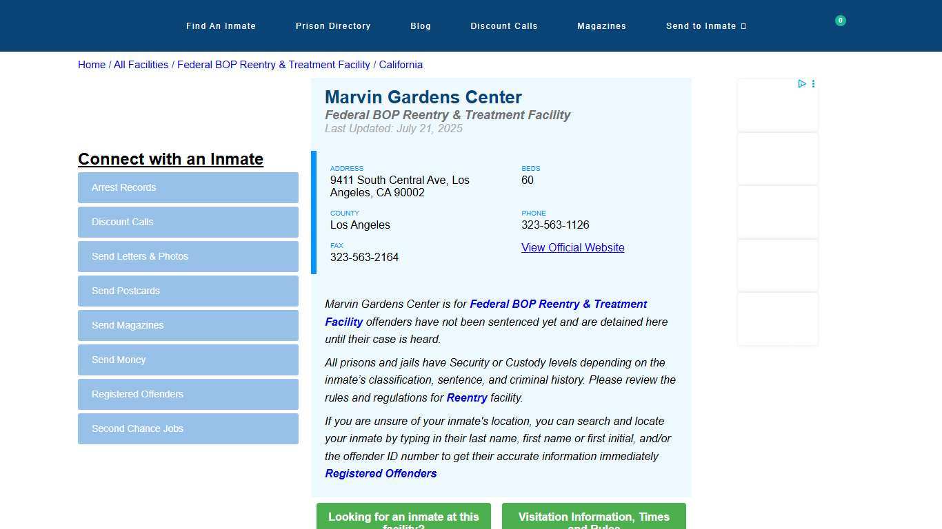 Marvin Gardens Center & Resident Search