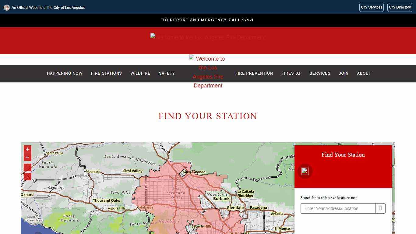 Find Your Station | Los Angeles Fire Department