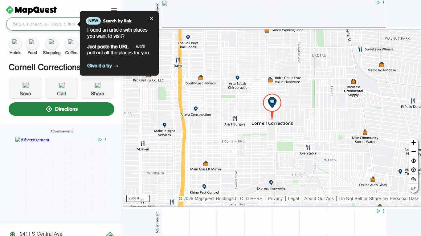 Cornell Corrections, 9411 S Central Ave, Los Angeles, CA 90002, US - MapQuest
